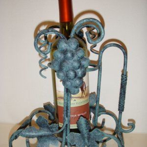 Vintage Decorative Grape Motif Metal Wine Holder/Carrier/Server